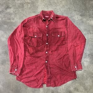 Vintage 40s O'Henry Red Houndstooth Cotton Flannel